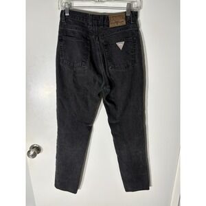 Vintage 90s Guess Jeans Womens 29 High Waisted Tapered Leg Black Wash Mom USA